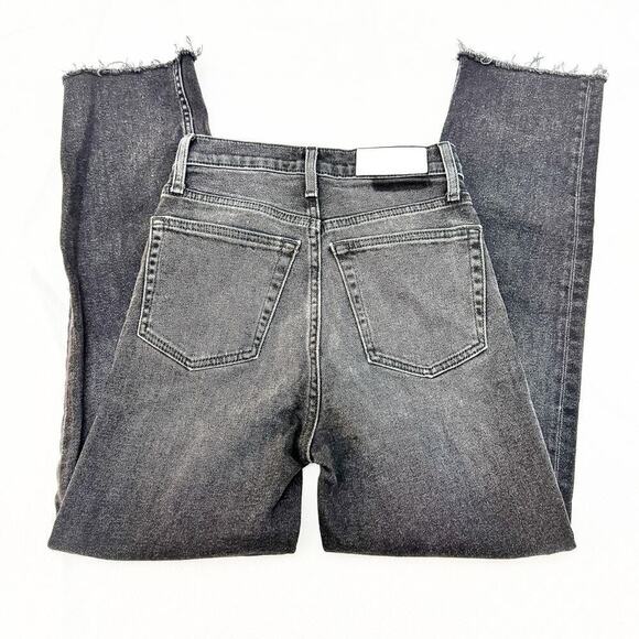Re/Done 70's Stovepipe Washed Noir Button Fly Raw Hem Denim Jeans Size 25 - Picture 5 of 10